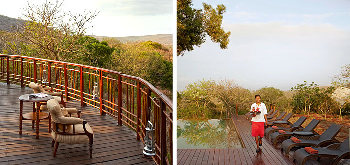 Main Camp Deck Waitress Thanda Tented Safari Camp Thanda Private Game Reserve KwaZulu-Natal Luxury Game Lodge