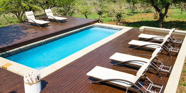 Mavela Game Lodge Swimming pool rexal deck Manyoni Private Game Reserve Zululand Rhino Reserve Luxury Tented Camp