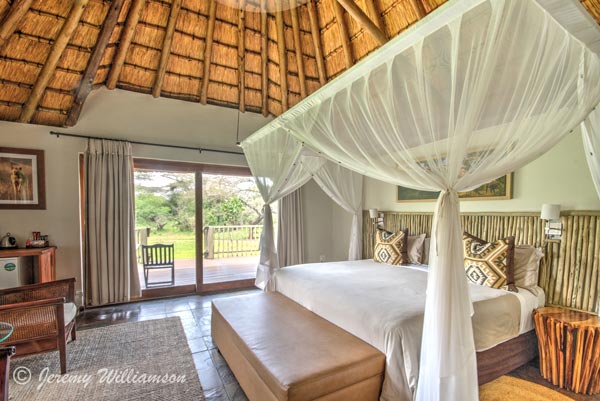 Double Rooms with en-suite Bathrooms at Rhino River Lodge in the Manyoni Private Game Reserve (Zululand Rhino Reserve), KwaZulu-Natal, South Africa
