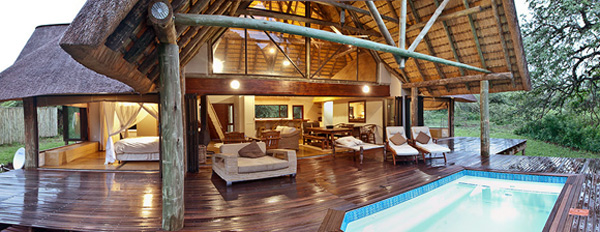 Manyoni Private Game Reserve Rhino River Lodge The Homestead lounge deck plunge pool Zululand Rhino Reserve KwaZulu-Natal South Africa